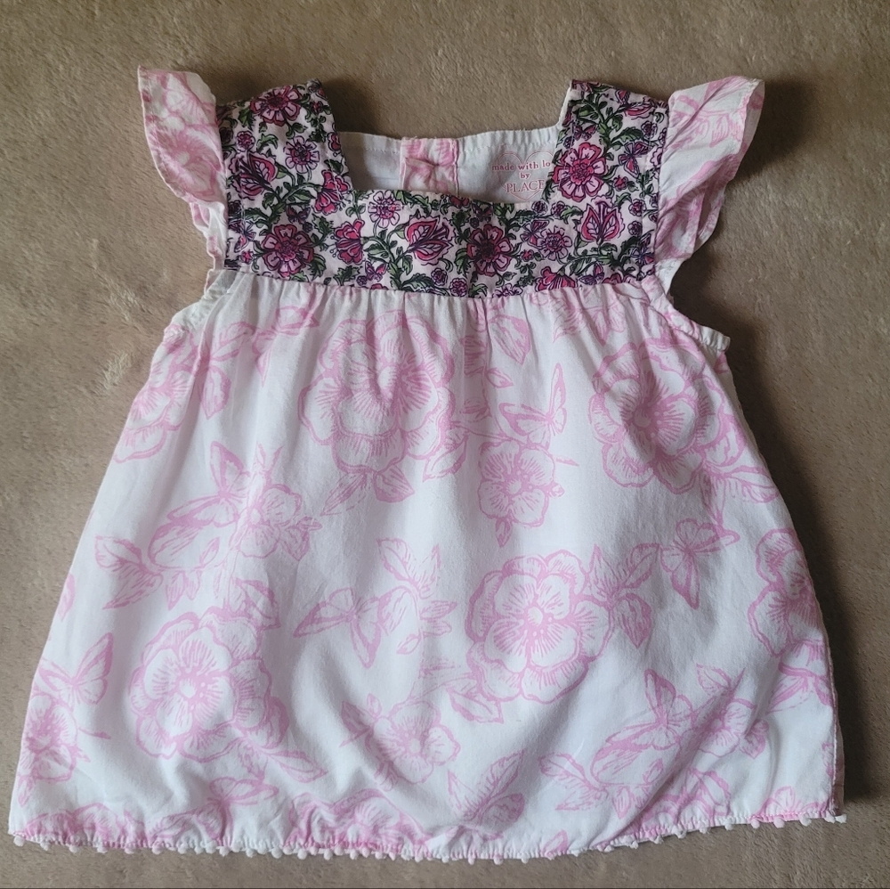 The Children's Place Baby Girl Flutter Sleeve Floral Top Size 12-18 Months